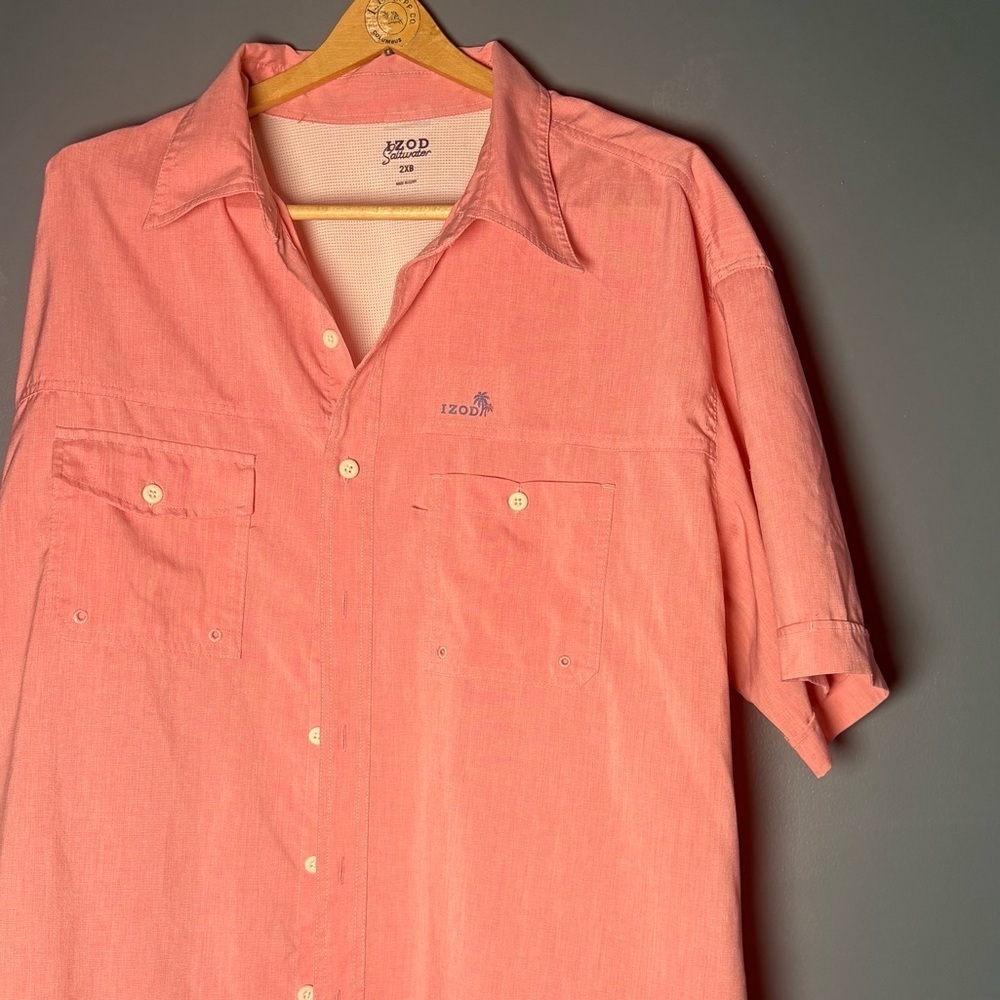 IZOD saltwater coral button down| Mens | 2xB | Fishing Casual